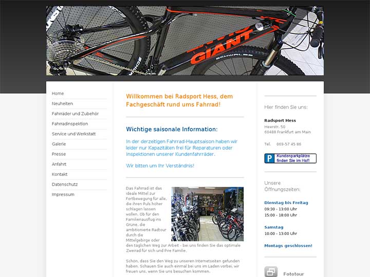 Händler Radsport Hess Heerstr. 50, 60488 Frankfurt am Main