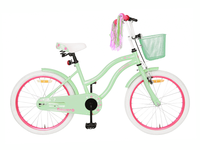 16 Zoll Fahrrad Kinderfahrrad Mädchen Kinderrad Flower Farben Rosa Grün Türkis 