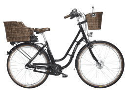 FISCHER Ecoline City Retro E-Bike ER 1704 Schwarz glänzend