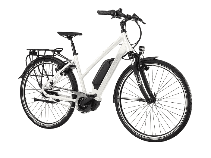 Gudereit EC-3 Damen Sport | 45 cm | weiß glanz | 500 Wh | Unterrohr | Rücktrittbremse