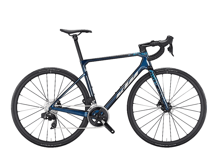 KTM Revelator Alto Elite AXS L | transparent blue (chrome+blue)