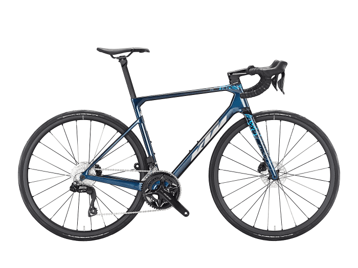 KTM Revelator Alto Elite Di2 L | transparent blue (chrome+blue)