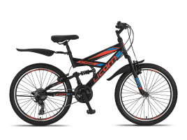 Licorne Bike Strong V 24″ | Schwarz/Blau/Orange