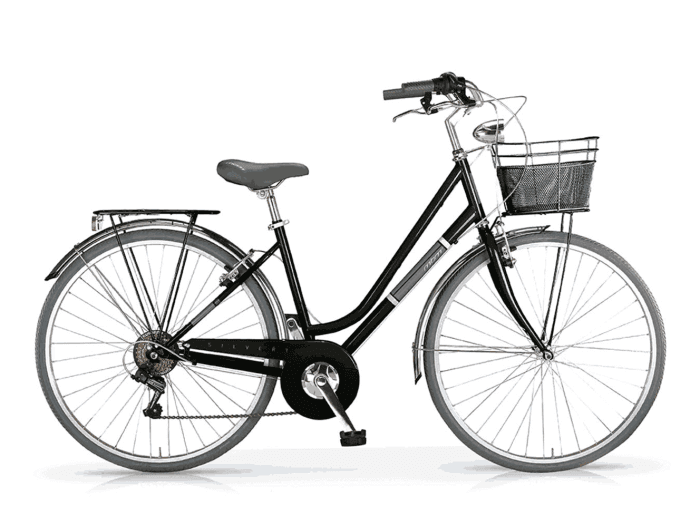 Foto: MBM Silvery with painted basket Fahrrad City