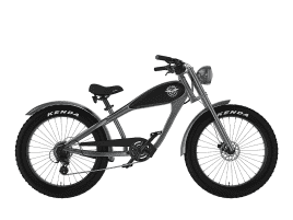 MC E-Bike MAX E-COFFEECRUISER Silber-Schwarz-Schwarz | Schwarz, Fatbike-Reifen